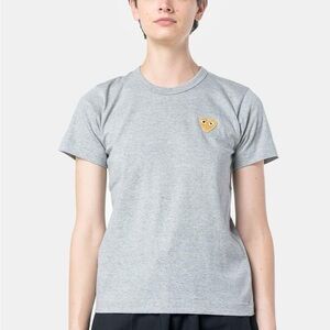 NWT Comme des Garçons Play Gold Heart T-Shirt Grey
